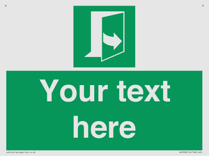 Custom sign safe condition door opens pulling left hand side